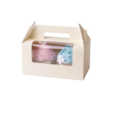 As caixas feitas sob encomenda afastadas do empacotamento de alimento do queque reciclável mancham UV