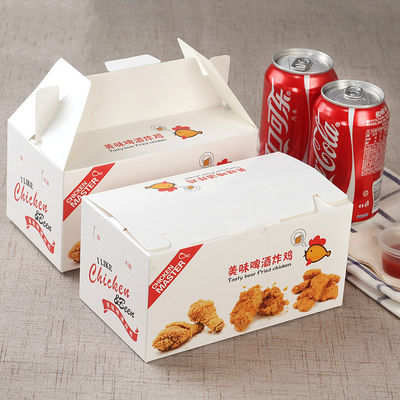 Caixas feitas sob encomenda descartáveis dobráveis Fried Chicken do empacotamento de alimento 400gsm