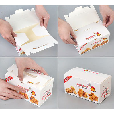 Caixas feitas sob encomenda descartáveis dobráveis Fried Chicken do empacotamento de alimento 400gsm