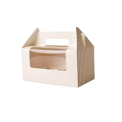 Cor feita sob encomenda reciclada de 400gsm FBB Mini Cake Box With Handle
