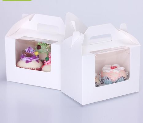 Cor feita sob encomenda reciclada de 400gsm FBB Mini Cake Box With Handle