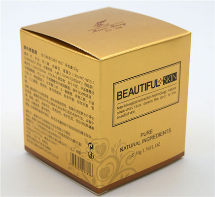 Empacotamento descartável da cor 325g Art Paper Box Cosmetic Gift do ouro