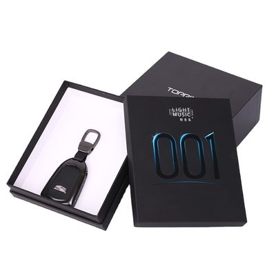 Preto Exquisit luxuoso Matte Men Gift Boxes Lid do retângulo e base