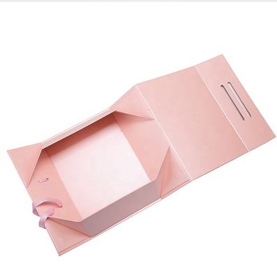 O livro de empacotamento dobrável da caixa do cartão 1000g rígido cor-de-rosa luxuoso deu forma