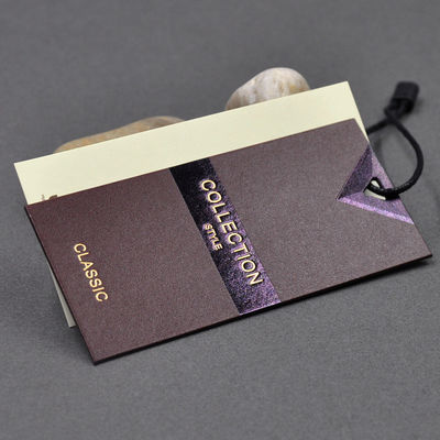 A corda CMYK do produto do fato personalizou Hang Tag Custom Logo