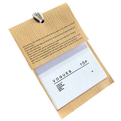 Roupa ondulada Hang Tag With String personalizado de papel iridescente