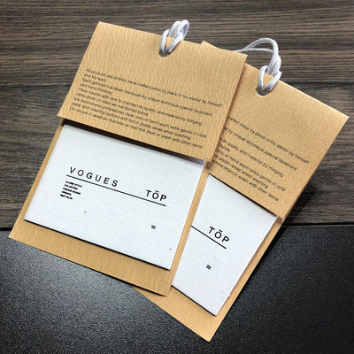 Roupa ondulada Hang Tag With String personalizado de papel iridescente