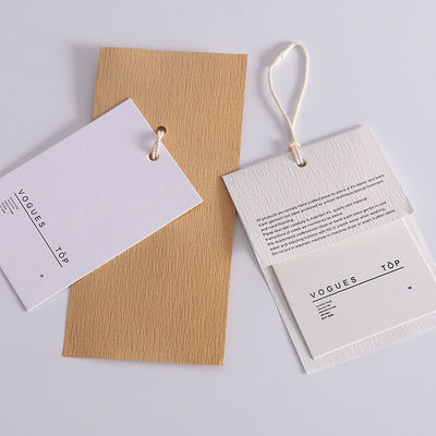 Roupa ondulada Hang Tag With String personalizado de papel iridescente