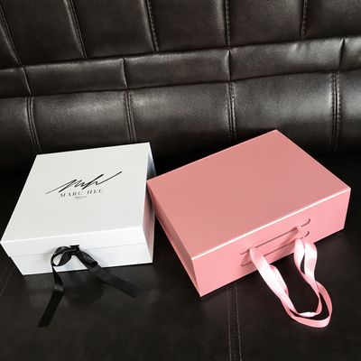 Caixa de presente dobrável magnética da dobradura CMYK PMS do aniversário com fita