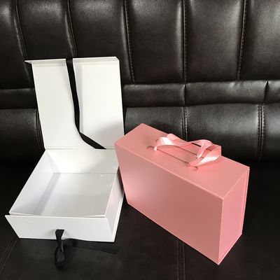 Caixa de presente dobrável magnética da dobradura CMYK PMS do aniversário com fita