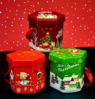 Dos doces amigáveis do presente CMYK do Natal de Eco caixa de empacotamento com punho