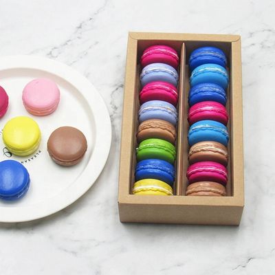 caixas feitas sob encomenda do empacotamento de alimento do oEM Macaron com janela clara