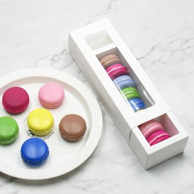 caixas feitas sob encomenda do empacotamento de alimento do oEM Macaron com janela clara